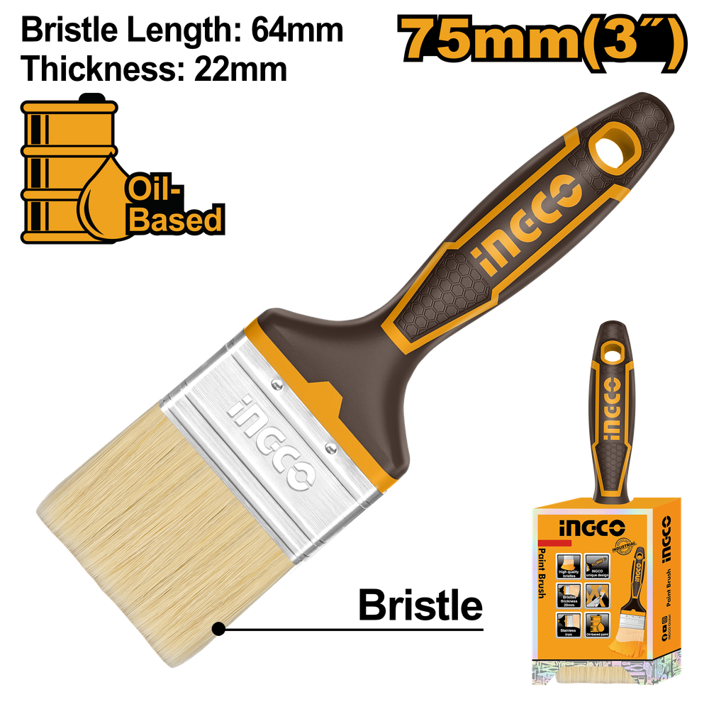 Кисть малярная флейцевая INGCO CHPTB8703 INDUSTRIAL 76 мм Кисть малярная флейцевая INGCO CHPTB8703 INDUSTRIAL 76 мм