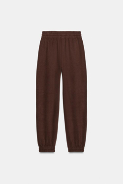 ZARA БАЗОВЫЕ БРЮКИ С МАНЖЕТАМИ, ШОКОЛАДНЫЙ