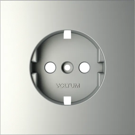 Накладка для розетки с заземлением Voltum S70 Сталь VLS000605