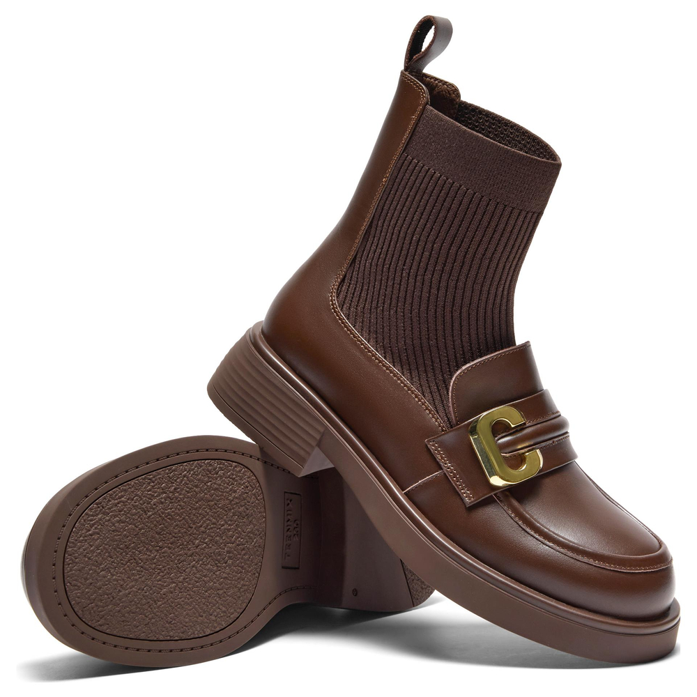 Teenmix Cow Leather Ankle Boots 4cm Women"s
