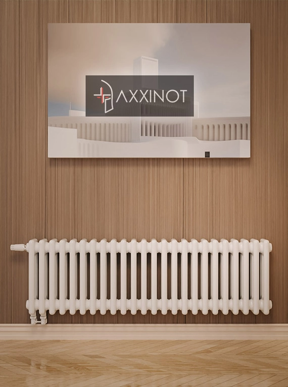 Axxinot Sentir 3030 - трехтрубный трубчатый радиатор высотой 300 мм, нижнее подключение с термовентилем, белый