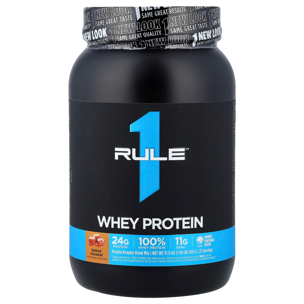 Rule One Proteins, сывороточный протеин, с соленой карамелью, 905 г (1,99 фунта)