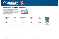 Резьбовые заклепки с насечками ЗУБР Профессионал М8, 10 шт, стальные, стандартный бортик 31318-08