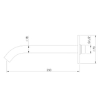 Настенный излив для раковины HAPA, 250 мм (цвет - ганметал браш. PVD) BIC.0004.250.BGMPVD