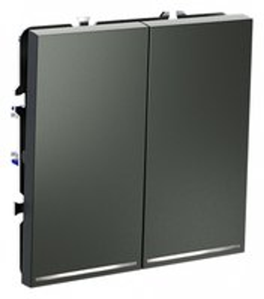 Выключатель проходной двухклавишный с подсветкой без рамки Voltum S70 VLS020406