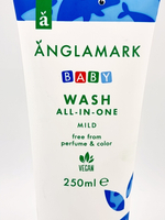 Детское жидкое мыло Anglamark Baby All-In-One для купания без отдушки 250 мл (Из Финляндии)