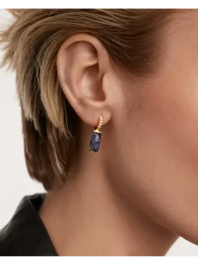 Одиночная серьга Kaori Sodalite серебро 925 пробы покрытое золотом