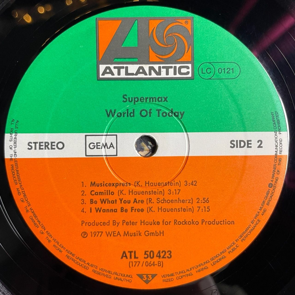 Винтажная виниловая пластинка LP Supermax World Of Today (Germany 1977) Lovemachine