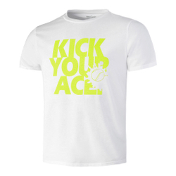 Мужское теннисное поло Tennis-Point Kick Your Ace T-Shirt Men - White, Neon Green