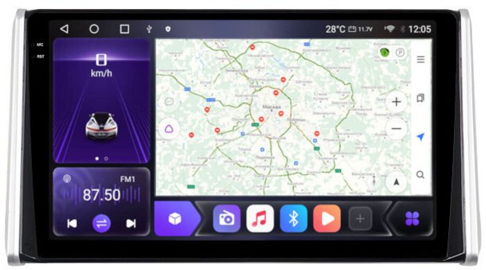 Магнитола для Toyota RAV4 50 2019-2024+ (рынок РФ и ОАЭ) - Kuberg OL-1684 QLed+2K, Android 12, Быстрая, CarPlay, 4G SIM-слот