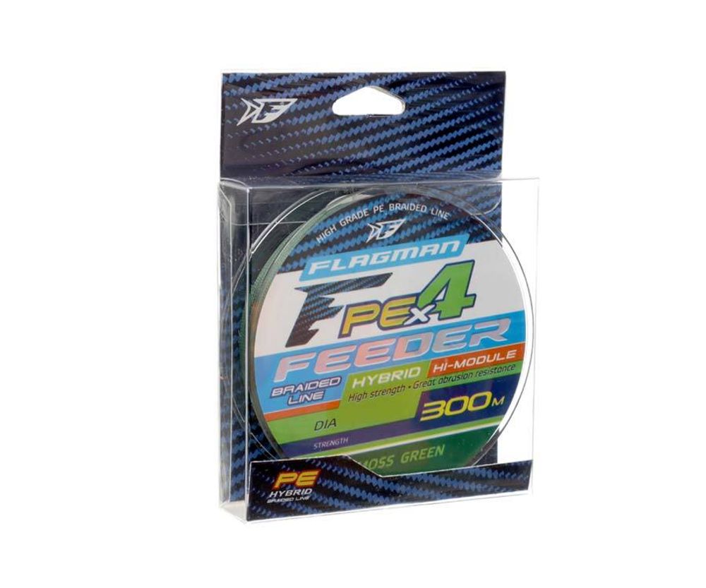 FLAGMAN Шнур PE Hybrid F4 Feeder 300м Moss Green 0,16мм 9,1кг 20lb