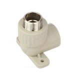 Угольник PP-R комбинированный серый Дн 25х3/4" НР с креплением VALFEX 10121125Г