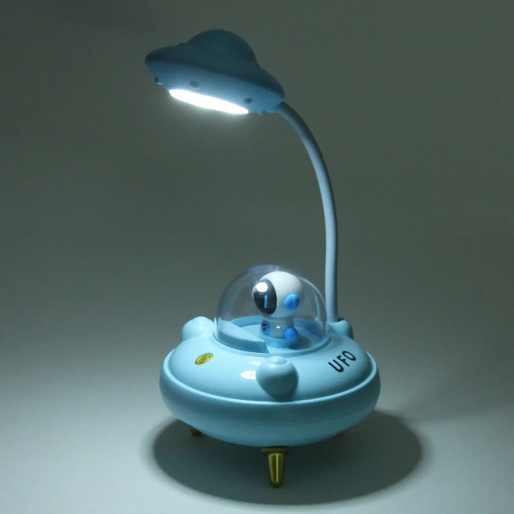 Настольная лампа «Sweet - Полёт в космос» LED 10,8*10,8*21,5 см, USB 3.7v 3w, Голубой