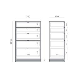Высокий комод TIMELESS TLD024 на цоколе