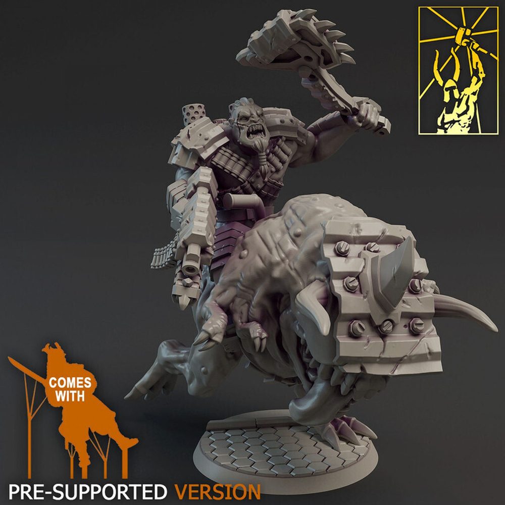 Xenos Armies Orks Nob on Smasha Squig миниатюра для dnd, днд, pathfinder, фентези, Настольная игра, НРИ, Варгейм, РПГ
