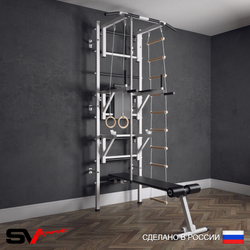 Шведская стенка Sv Sport (Турник стандарт/Брусья/Стойка/Скамья/Канат/Кольца/Лестница)