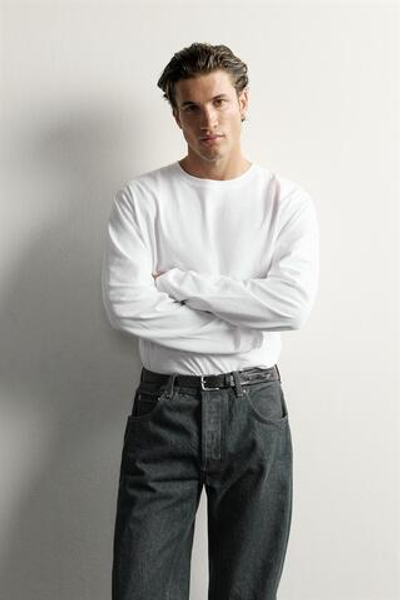 ФУТБОЛКА RELAXED-FIT С ДЛИННЫМИ РУКАВАМИ — ZARA
