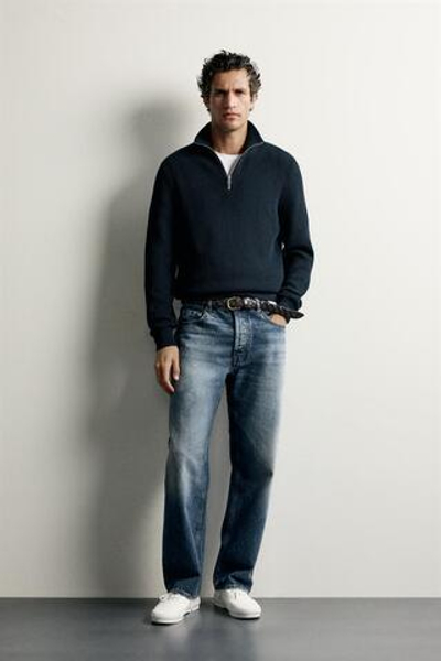 СВИТЕР ИЗ ХЛОПКА В ЖЕМЧУЖНУЮ ВЯЗКУ НА МОЛНИИ — ZARA