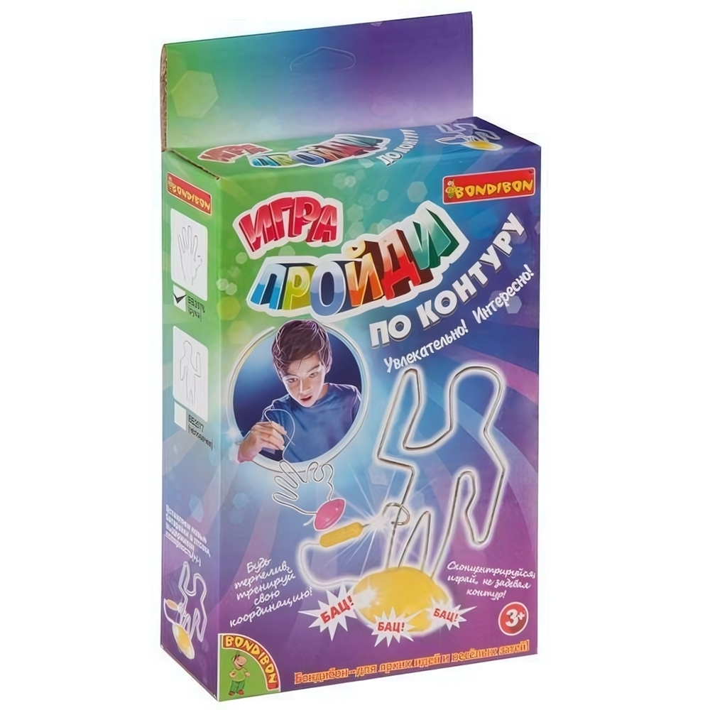Настольная игра "ПРОЙДИ ПО КОНТУРУ!"(Bondibon)