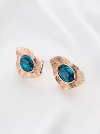 Серьги Адриана с синими кристаллами