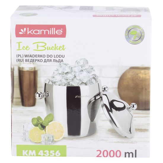 Ведро для льда 2000 мл. с крышкой Kamille KM-4356