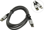 Deppa Alum USB Type-C - USB Type-C, алюминий/нейлон, USB 2.0, 3A, 1.2м, графит, Deppa 72248 Кабель