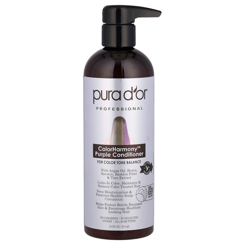 Pura D'or, Professional, фиолетовый кондиционер ColorHarmony™, 473 мл (16 жидк. унций)