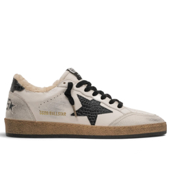 Men's Winter Golden Goose Ball Star in White with Python Star