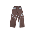 Брюки Blue Monte Geometric-Cut Laminated Trousers "Brown Coffee"