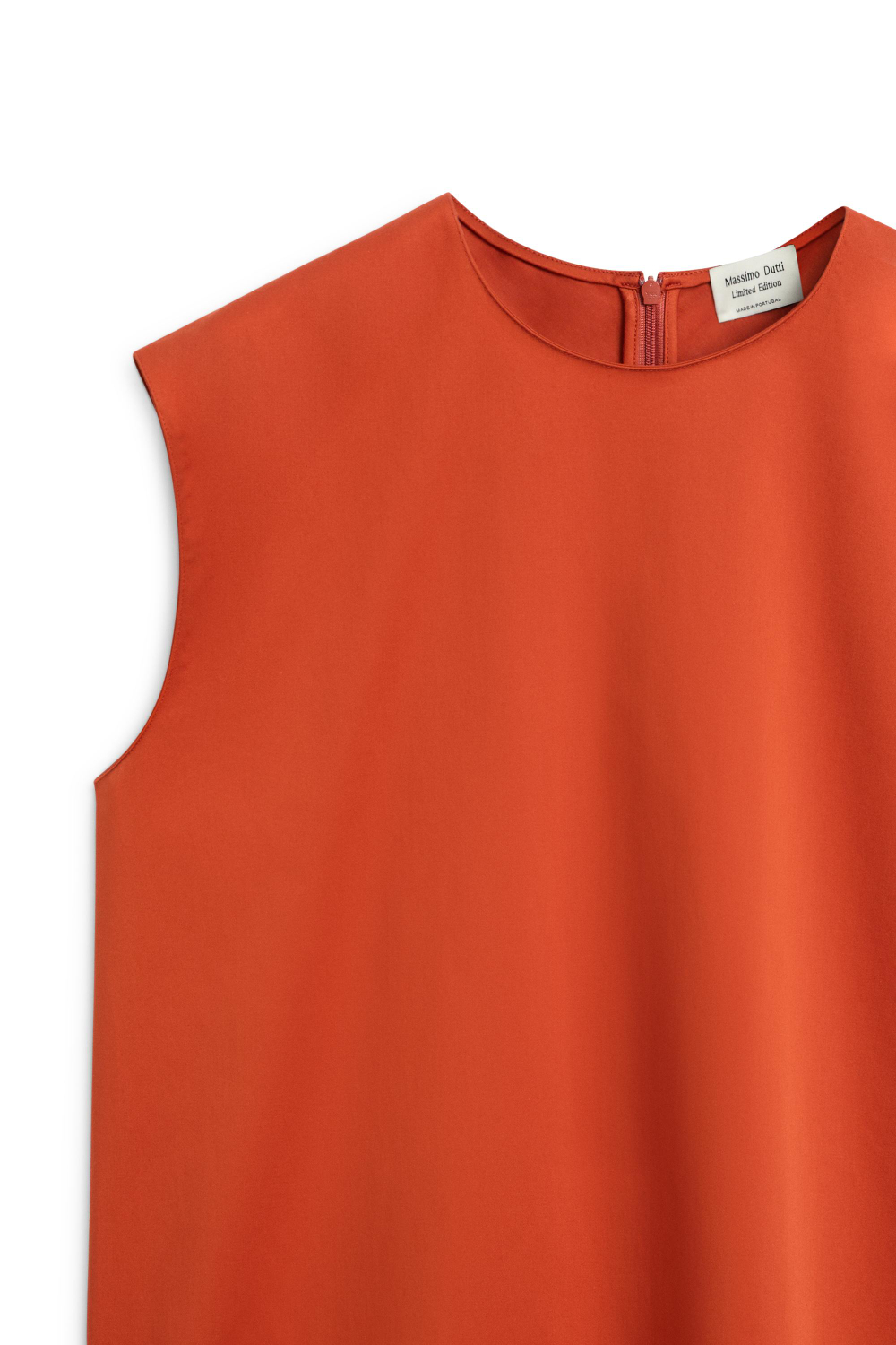 Massimo Dutti Топ из поплина из смесовой хлопковой ткани - Limited Edition, цвет жженого апельсина
