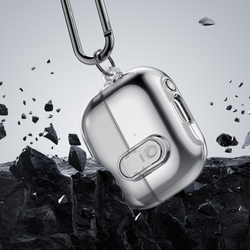 Прозрачный плотный чехол из TPU от Dux Ducis для наушников Samsung Buds3 и Buds 3 Pro, серия SECI Series Case, в комплекте с карабином