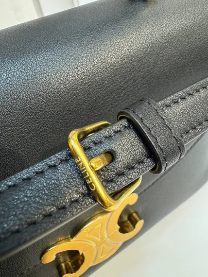 Сумки CELINE MEDIUM NINO из блестящей телячьей кожи черный