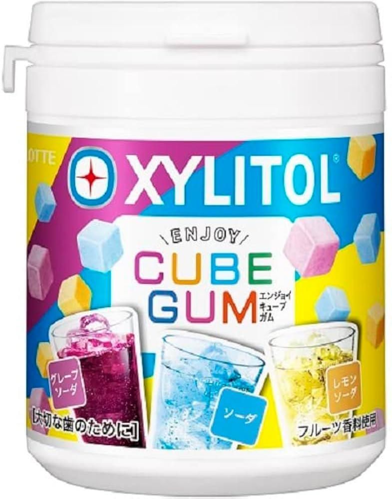 Жевательная резинка Xylitol Gum ENJOY CUBE вкус 3 напитков, Lotte, 114г