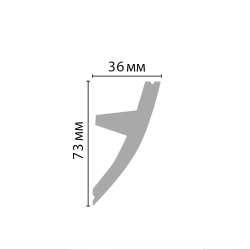 Плинтус потолочный ударопрочный гладкий под подсветку Decomaster D502 73х36х2000мм