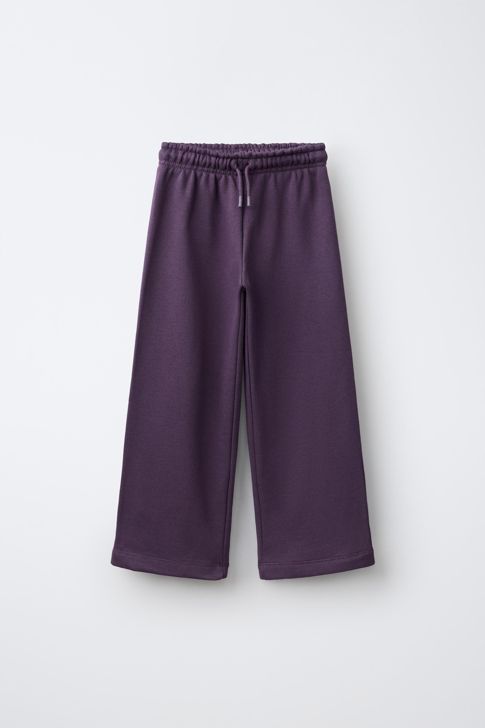 ZARA БРЮКИ-ДЖОГГЕРЫ WIDE LEG, БАКЛАЖАННЫЙ