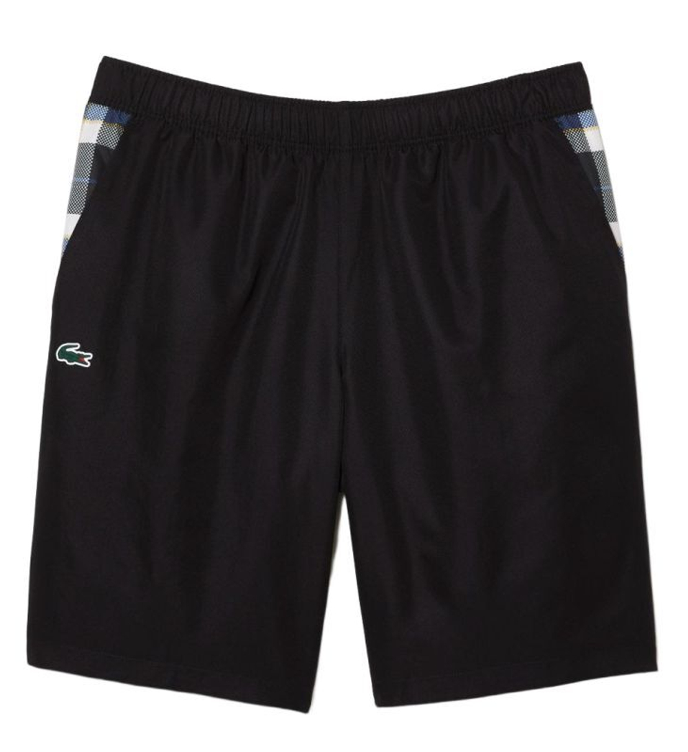 Мужские теннисные шорты Lacoste Tennis Checked Colourblock Shorts - black/white