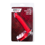 Красная вибронасадка на пенис для двойного проникновения 19см ToyFa Black&Red 901412-9