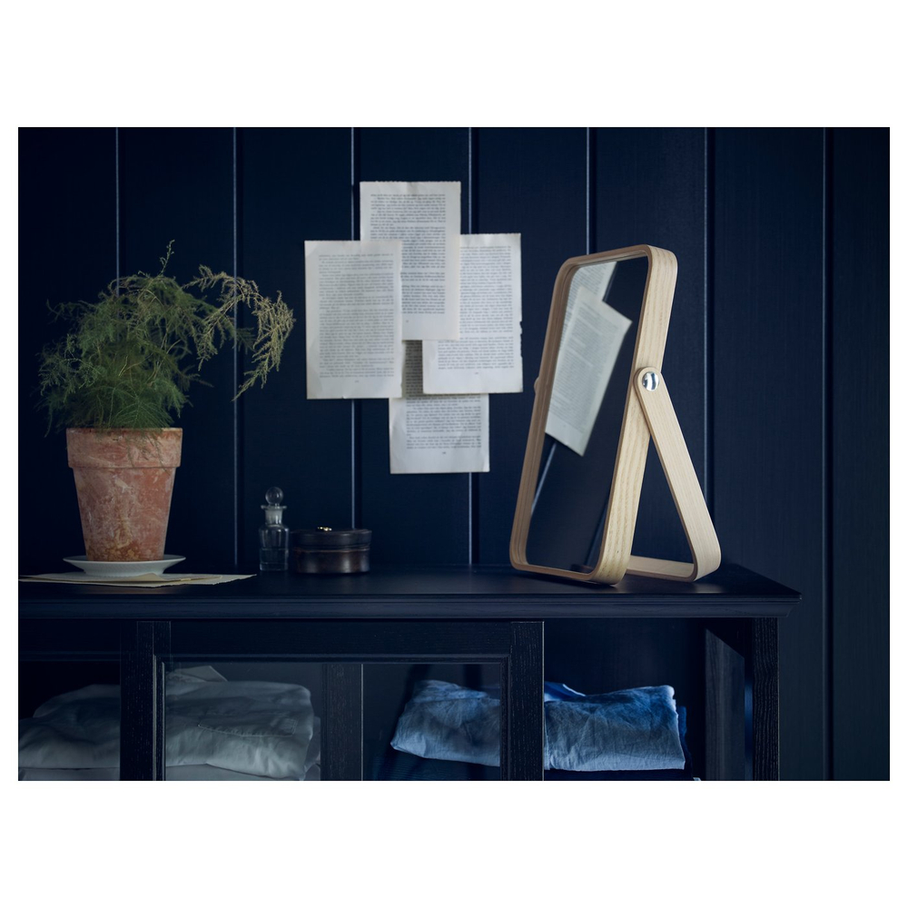 IKEA IKORNNES  (ИКЕА ИКОРННЕС)  -  Зеркало настольное - ясень 27х40 см