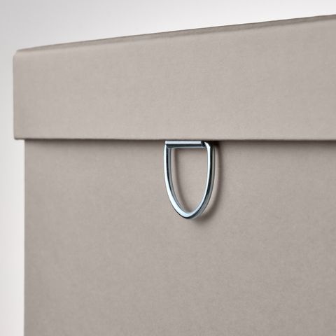 Коробка с крышкой IKEA NIMM (НИММ), Серо-бежевый, 32х30х30 см