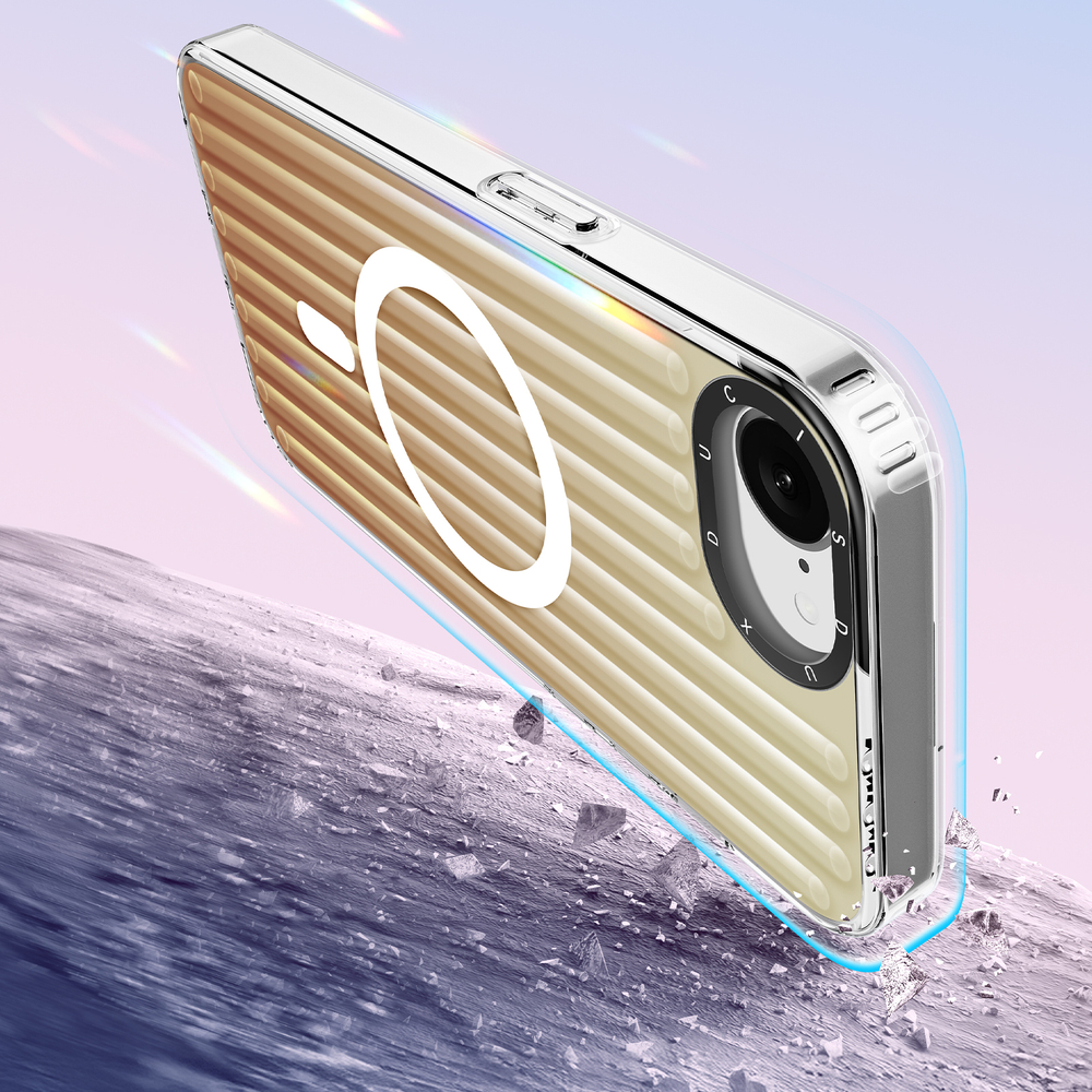 Усиленный прозрачный чехол (Gradient Desert Gold) с поддержкой MagSafe от Dux Ducis для iPhone 16e и 17e, серия Zest Series Case