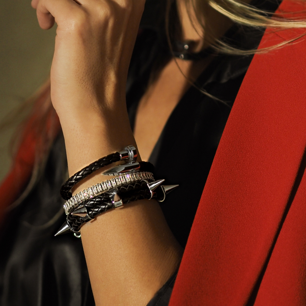 spike cord bracelet