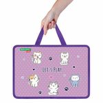 Папка на молнии с ручками BRAUBERG KIDS А4, 1 отделение, пластик, 100 мм, "Playing kittens", 272116