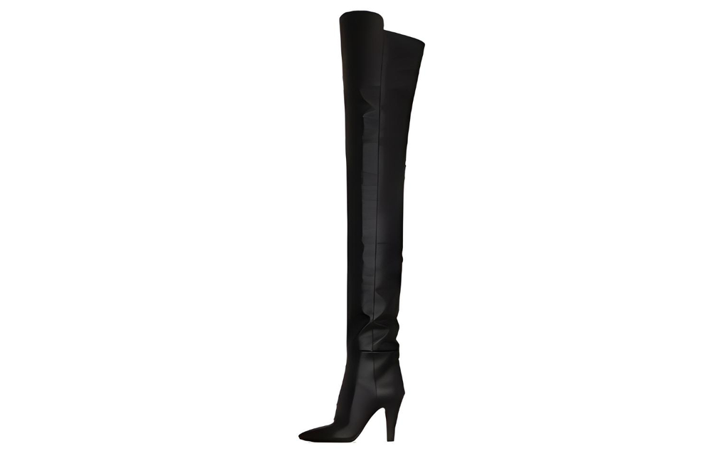 SAINT LAURENT Yves Over The Knee Boots 9.5cm Women"s Black