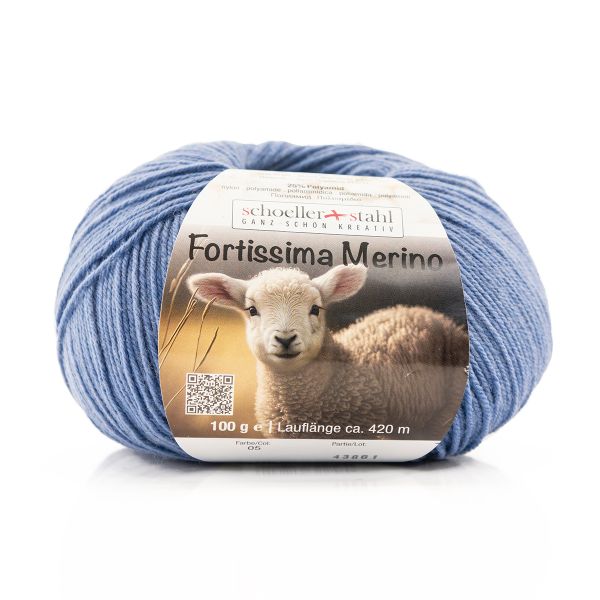 Пряжа Austermann (Аустерманн) Fortissima Merino 4-fach / уп.5 мот. по 100 г, 420 м, 93042-0005