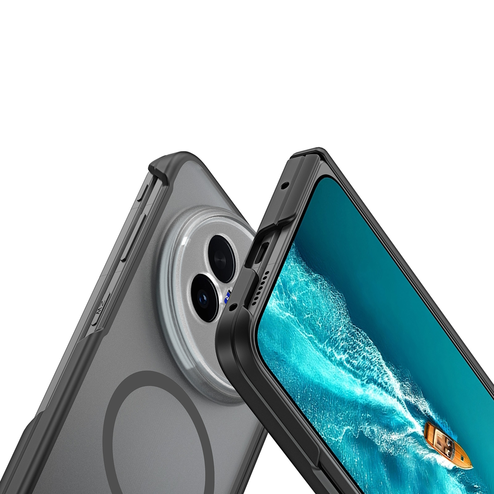 Усиленный чехол с черными рамками и с MagSafe для vivo X Fold 6, серия Expn Series Magnetic от Dux Ducis