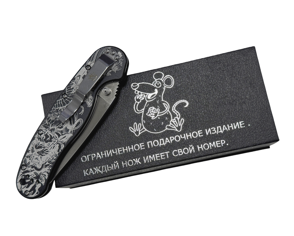 Складной нож Крыса Змея и Тигр Steelclaw, алюминий, лимитированная версия, rat01-1