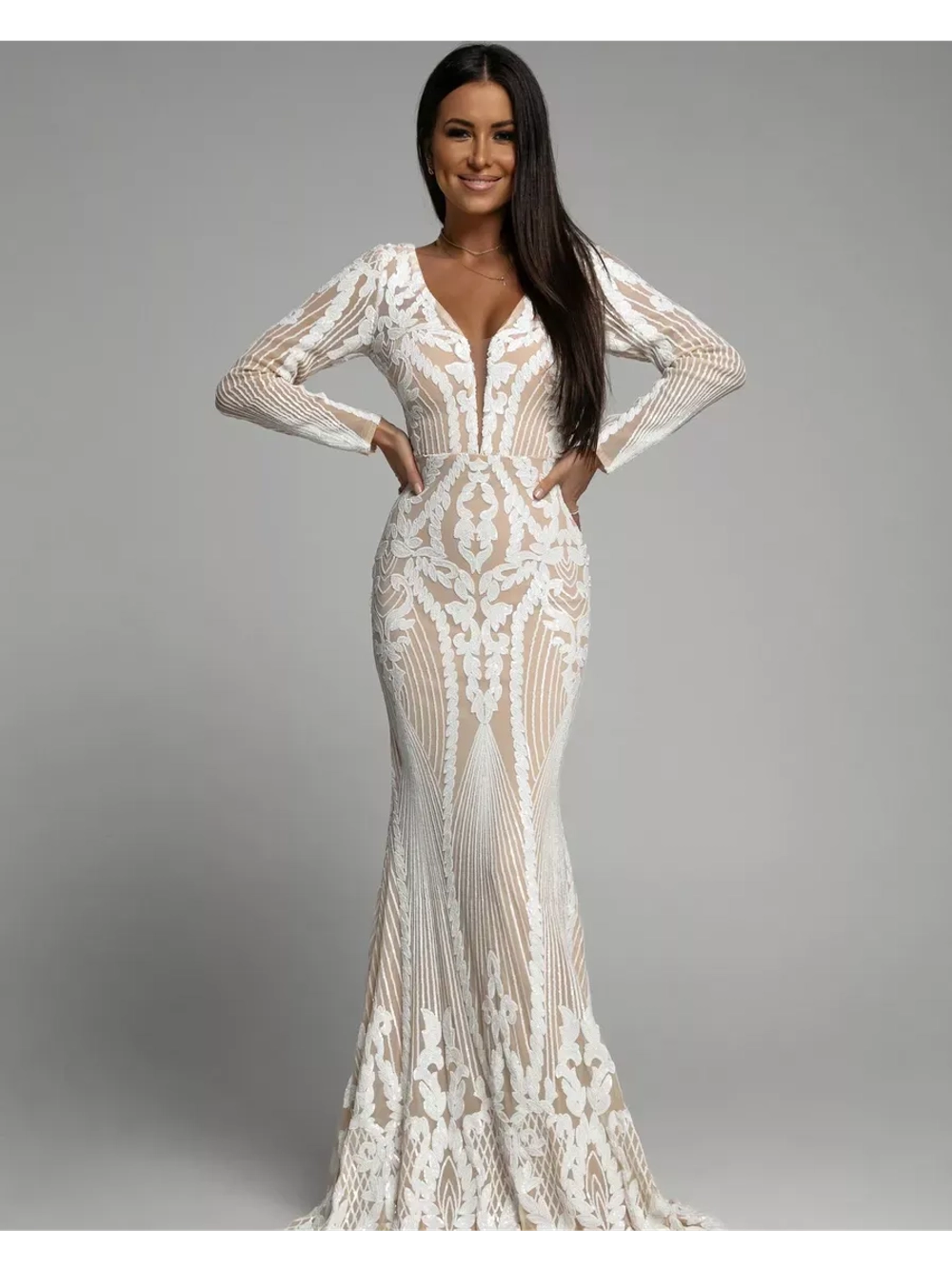 шикарное белое макси платье с пайетками + plus size