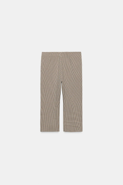 ZARA БРЮКИ КАПРИ В КЛЕТКУ, СЕРЫЙ