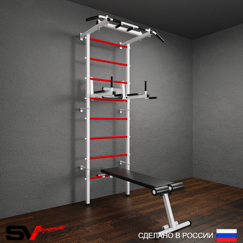 Шведская стенка Sv Pro 804 (Турник Pro/Брусья/стойка/Скамья)