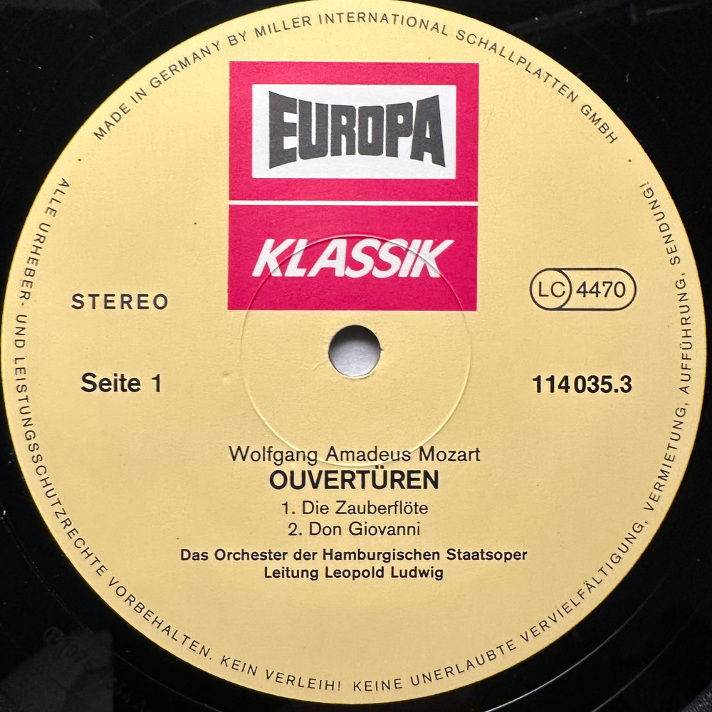 Моцарт - Увертюры (Германия 1975г.)